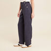 pantalon large bleu femme