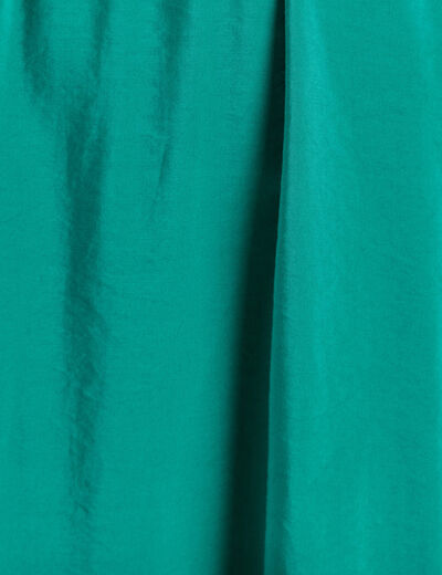 Robe &eacute;vas&eacute;e 3/4 sans manches ceinture vert menthe femme