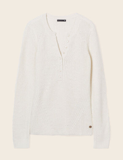 Pull manches longues ecru femme