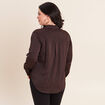 Chemise manches longues marron femme