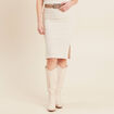 Jupe tricot longue tube ecru femme