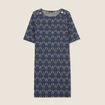 Robe droite manches 3/4 bleu femme