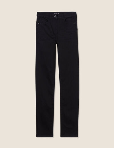 Jean ajusté taille standard long noir femme