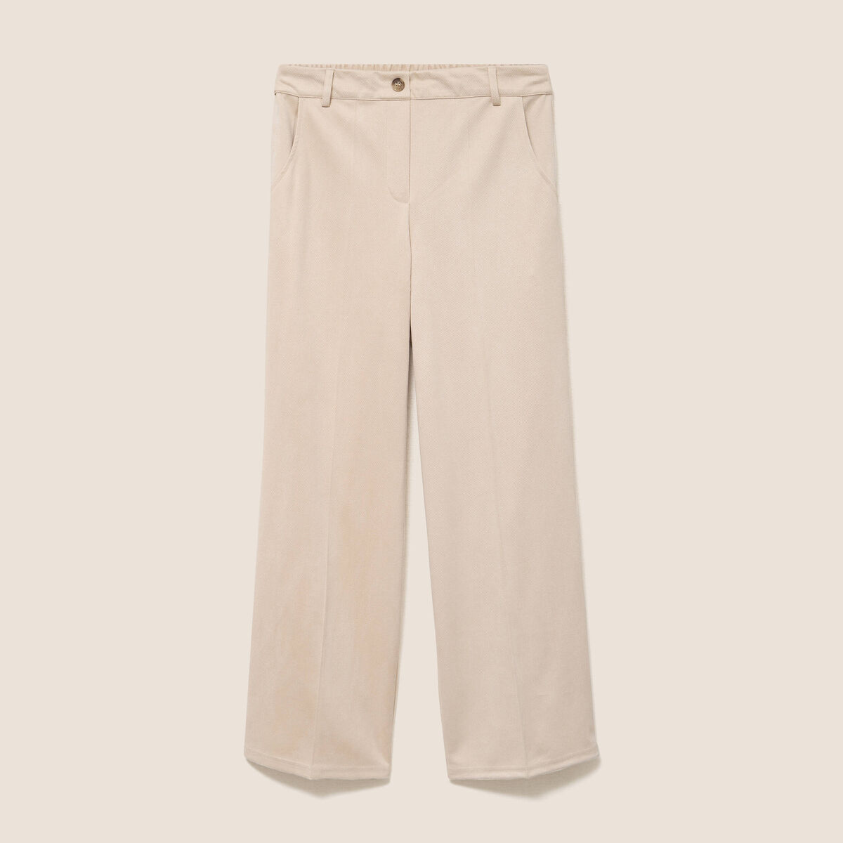 Pantalon large 7/8&egrave;me sable femme