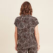 Chemise cr&ecirc;pe manches courtes noir femme