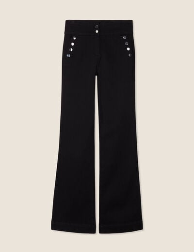 Pantalon bootcut à pont noir femme