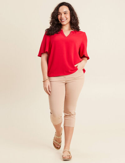 T-shirt manches courtes rouge femme