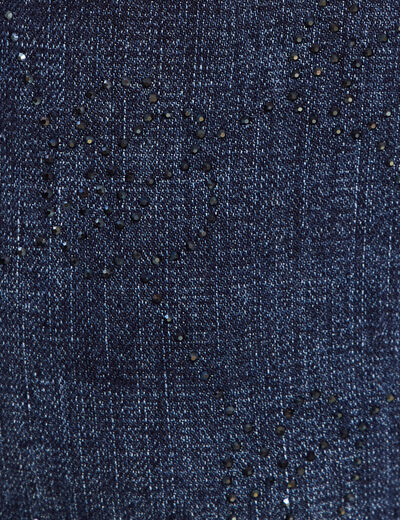 Jean ajusté à strass denim brut femme