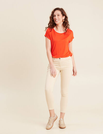T-shirt manches courtes orange foncé femme