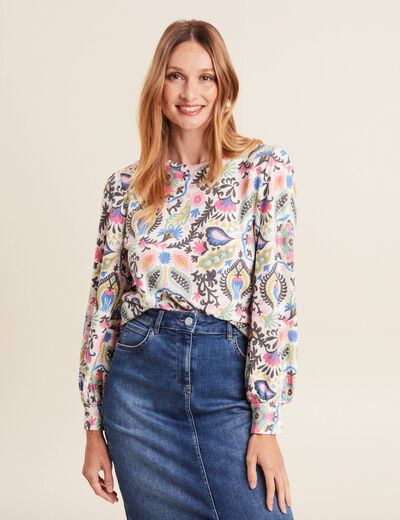 T-shirt manches longues rose femme