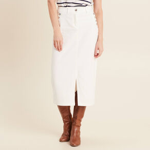 jupe longue droite en jean blanc femme Jupe longue droite en jean blanc femme