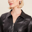 Robe droite simili cuir noir femme