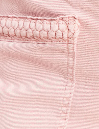Jean carotte 7/8ème rose pastel femme