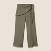 Pantalon ajust&eacute; taille haute vert kaki femme