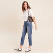 Jean coupe droite 7/8&egrave;me denim stone femme