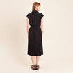 Robe &eacute;vas&eacute;e genou manches tr&egrave;s courtes noir femme