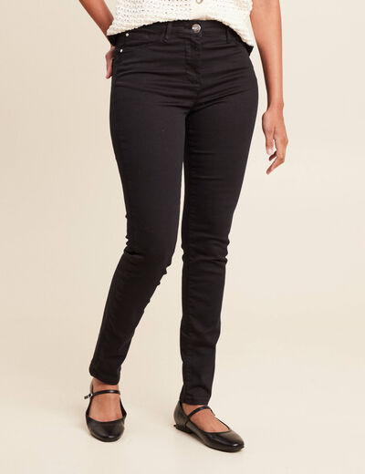 Jean magique ajusté taille standard noir femme