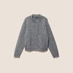 Gilet avec d&eacute;tails au col gris fonc&eacute; femme