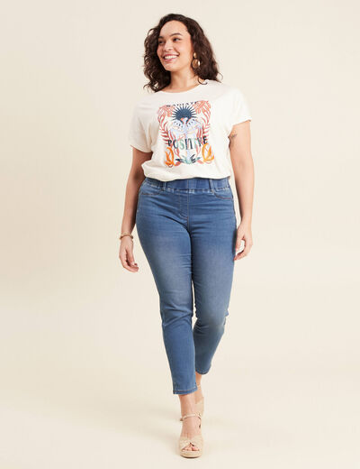 T-shirt manches courtes ecru femme