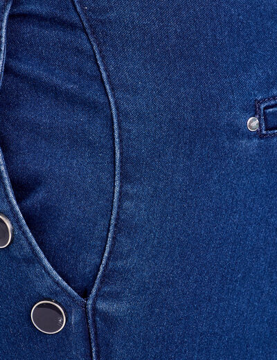 Pantacourt ajusté en jean denim brut femme