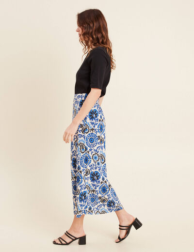 Jupe fluide taille standard bleu femme