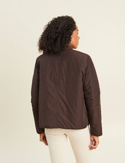 Doudoune doubl&eacute;e marron fonc&eacute; femme