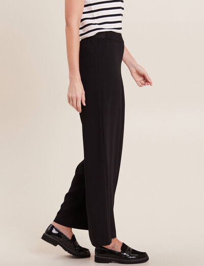 Pantalon droit fluide noir femme