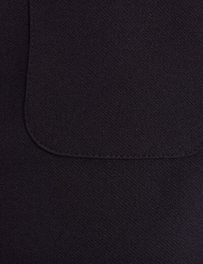 Pantalon droit taille haute bleu foncé femme