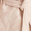 Cape boutonn&eacute;e et ceintur&eacute;e beige femme