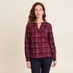 Blouse manches longues rose framboise femme