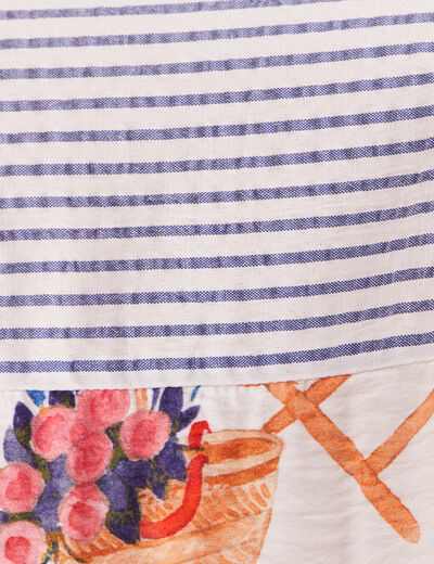 Chemise ample manches 3/4 fluide multicolore femme