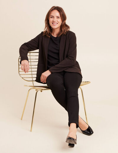 Veste tailleur cintr&eacute;e marron fonc&eacute; femme