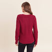 Pull manches longues rouge fonc&eacute; femme
