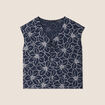 Blouse manches courtes bleu foncé femme