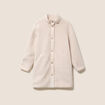 Manteau bouclette doubl&eacute; manches longues ivoire femme