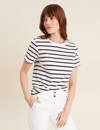T-shirt manches courtes blanc femme