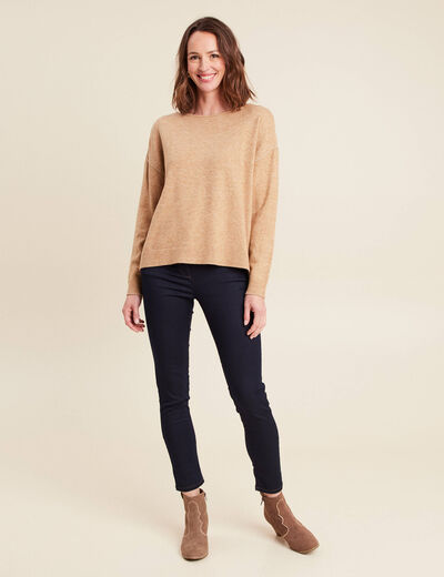 Pull manches longues beige femme
