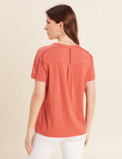 T-shirt manches courtes vieux rose femme