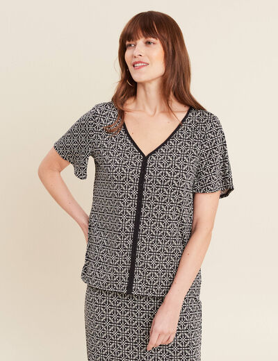T-shirt manches courtes noir femme