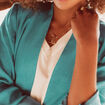 Veste droite fluide vert femme