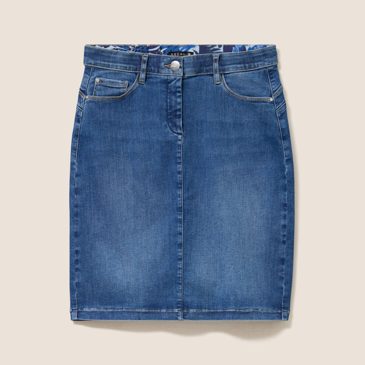 Jupe magique l'unique denim double stone femme