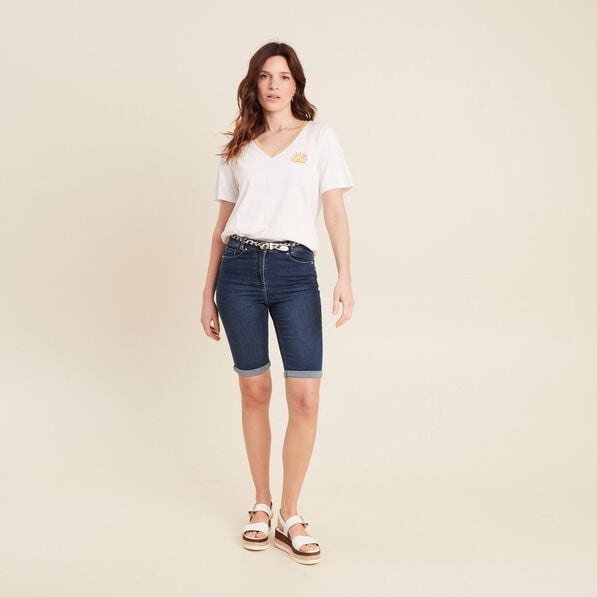 t shirt manches courtes blanc femme T-shirt manches courtes blanc femme