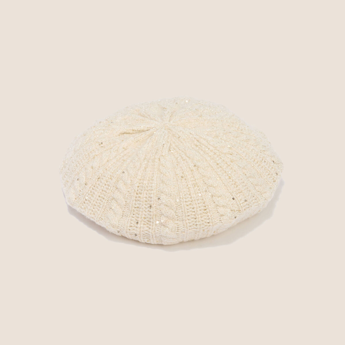 B&eacute;ret aspect laineux creme femme