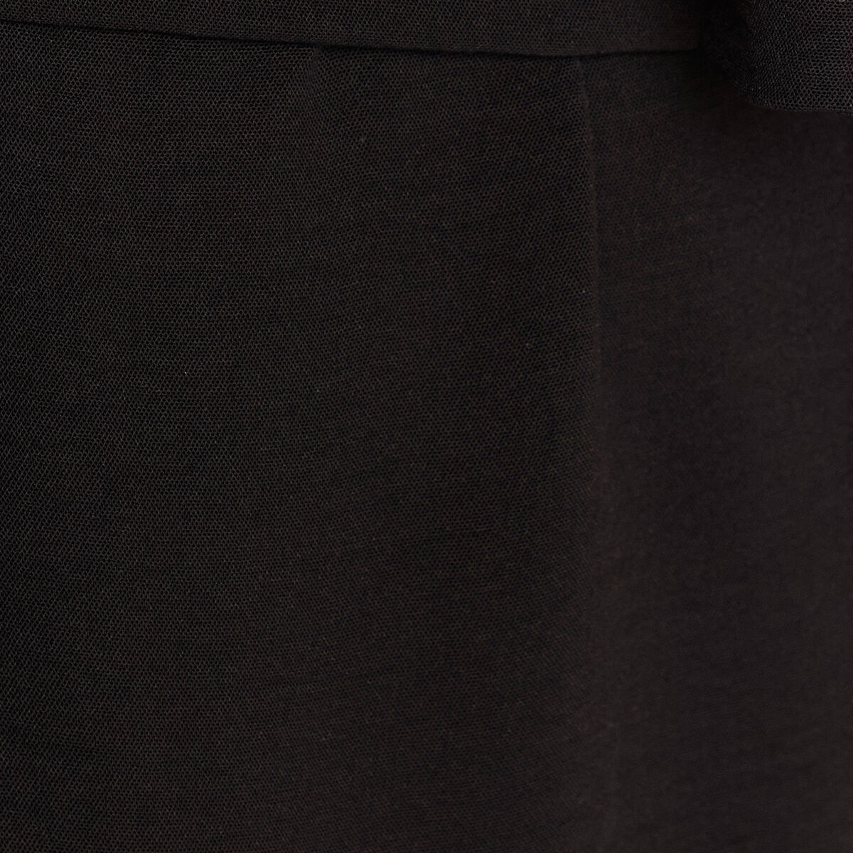Robe fluide manches courtes noir femme