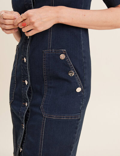 Robe droite en jean denim brut femme
