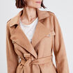 Trench droit effet suédine marron femme