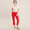 Pantalon flou ceinturé orange femme