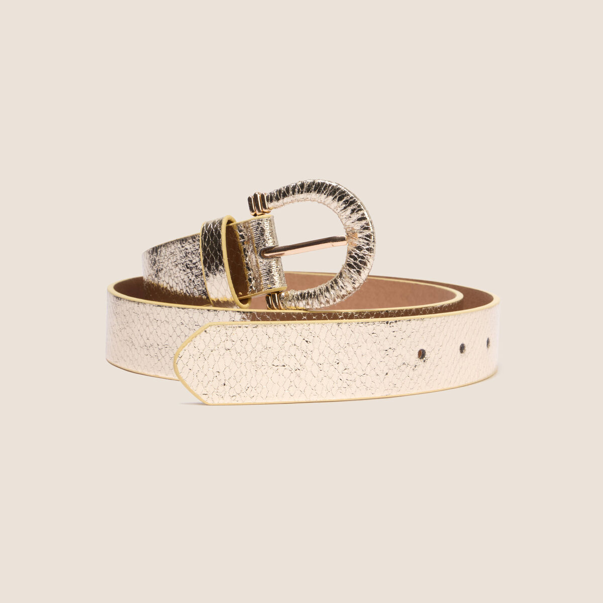 Ceinture fine couleur or femme