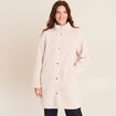 Manteau bouclette doubl&eacute; manches longues ivoire femme