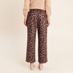 Pantalon droit 7/8&egrave;me taille haute daim marron femme